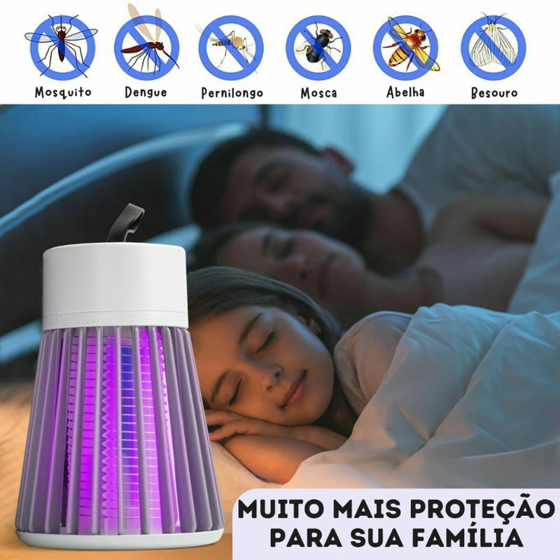 Lâmpada Elétrica Mata-Mosquitos com Luz UV Recarregável e Portátil USB