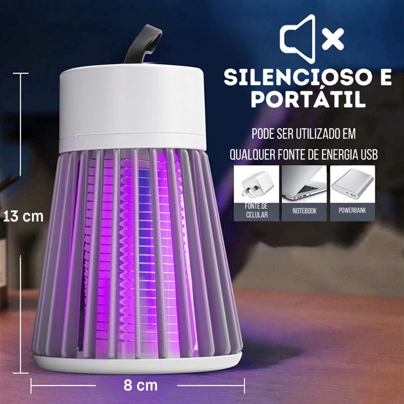 Lâmpada Elétrica Mata-Mosquitos com Luz UV Recarregável e Portátil USB