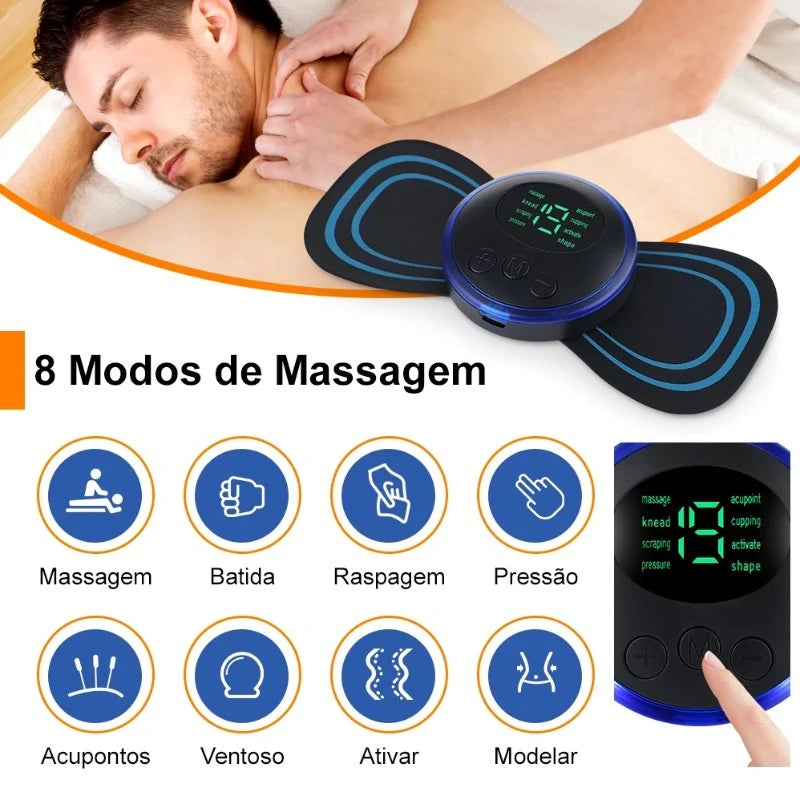 Mini Massageador Elétrico Portátil EMS