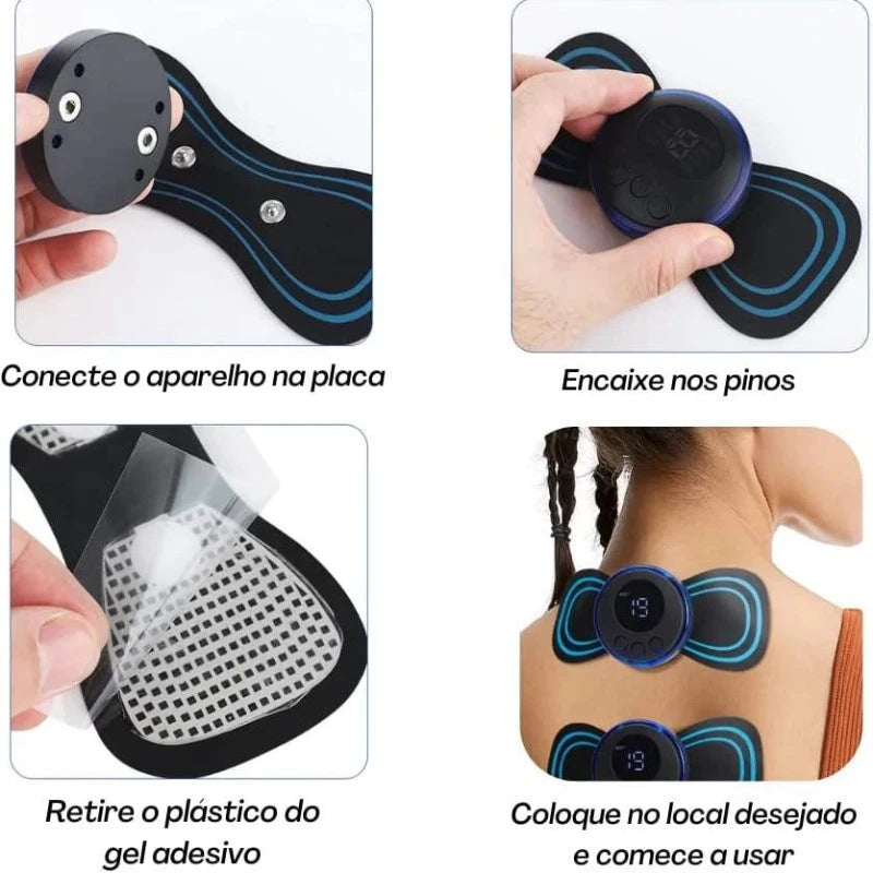 Mini Massageador Elétrico Portátil EMS